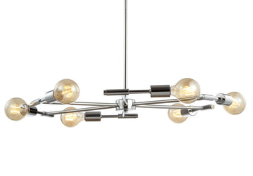 Turing 28.5" Adjustable Height Metal LED Chandelier - JONATHAN Y